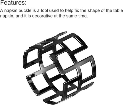 uxcell Metal Napkin Rings Set of 4, Hollow Out Napkin Ring Holder Buckle - Image 4