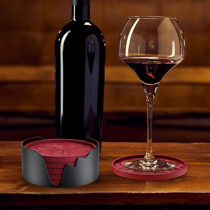 ME.FAN Silicone Coasters with Holder, Drinking Coasters - Image 8