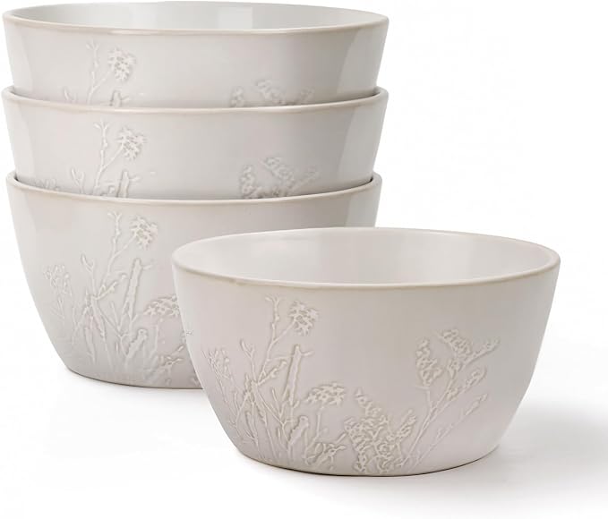 DOWAN 32 OZ Soup Bowls – Ceramic Bowls Set of 4, Large Soup Bowls by DOWAN