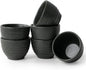 1.6oz Espresso Cups Set of 6, Matte Black Ceramic Demitasse Coffee Cups by KERMANDO