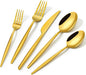 18/10 Silverware Set for 12, 60 Piece Gold Stainless Steel Flatware Cutlery | by KINGSTONE