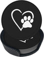 6 Pcs Dog Pet Paws Love Heart Leather Coasters by NiuKom