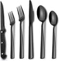 EWFEN 24-Piece Black Silverware Set by EWFEN
