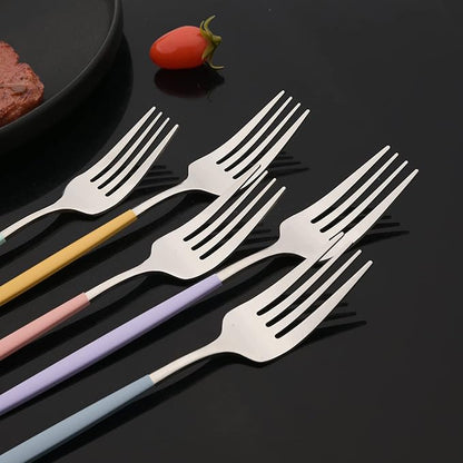 JASHII Flatware Set 24 Piece, Stainless Steel Silverware Set, Macaron Small - Image 9