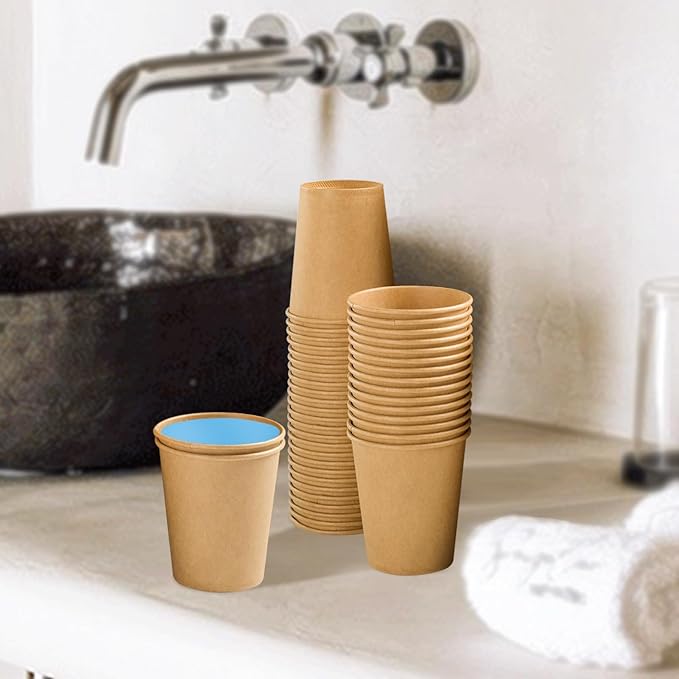 Clawsoff 100 Pack 5 oz Smal Paper Cups Disposable Kraft Bathroom Cups | - Image 5