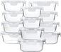24-Piece Glass Food Storage Containers with Upgraded Snap Locking Lids,Glass Meal Prep Containers Set - Airtight Lunch Containers, Microwave, Oven, Freezer and Dishwasher,White