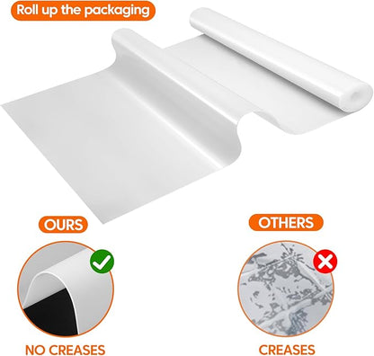 Large Silicone Mats for Kitchen Counter,16" x 72" Heat Resistant Silicone Mat,Food Grade Silicone Pastry Mat,New Skin-Friendly Material Silicone Countertop Protector Mat,Freely Cuttable,Translucent