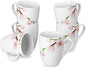 VEWEET Coffee Mugs Set of 6, 11 OZ Floral Ceramic Mugs, ANNIE | 11 OZ Floral by VEWEET