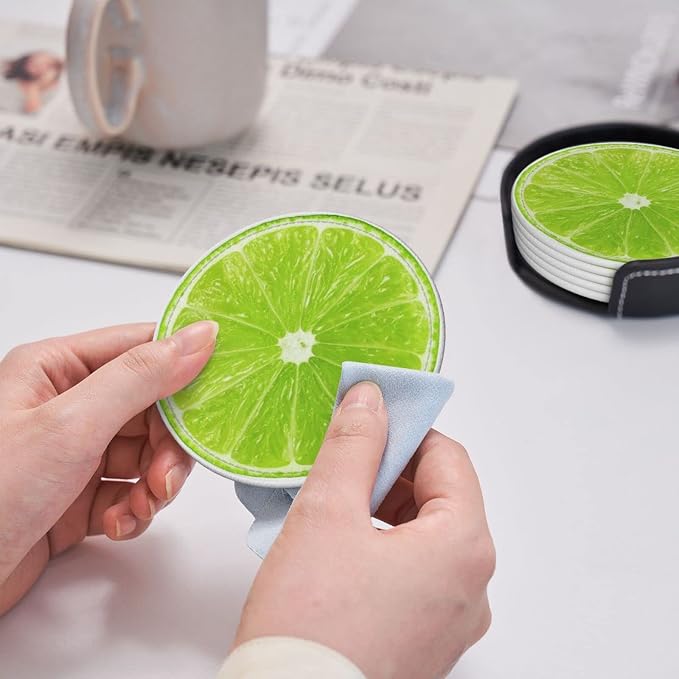 6 Pack Tropical Lime Slice Coaster - Image 6