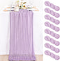 8 Pack Lilac Purple Cheesecloth Table Runner 10ft Boho Table Decor | by MLMC