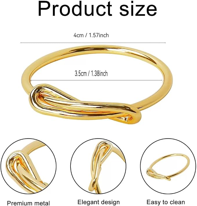 12Pcs Gold Infinity Knot Napkin Rings, Metal Decorative Napkin Holders - Image 3