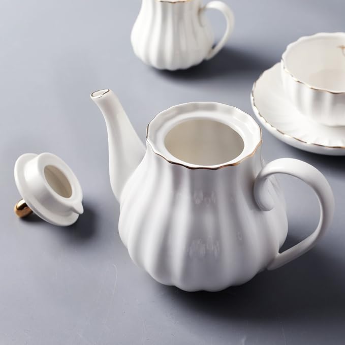 Porcelain Tea Sets British Royal Series, 8 OZ Cups& Saucer Service - Image 5