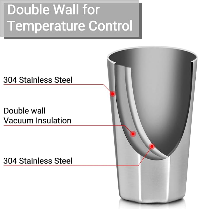 Beasea Stainless Steel Cups 15 oz, 4 Pack Large Stackable Double Wall Insulated - Image 3