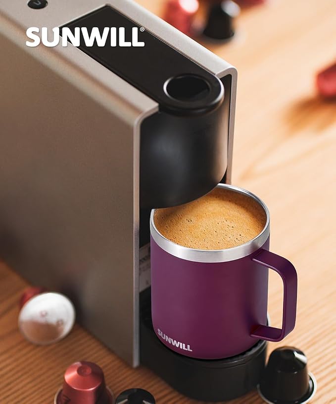 SUNWILL Travel Coffee Mug with Lid, Insulated Tumbler with Handle, 14 oz - Image 6