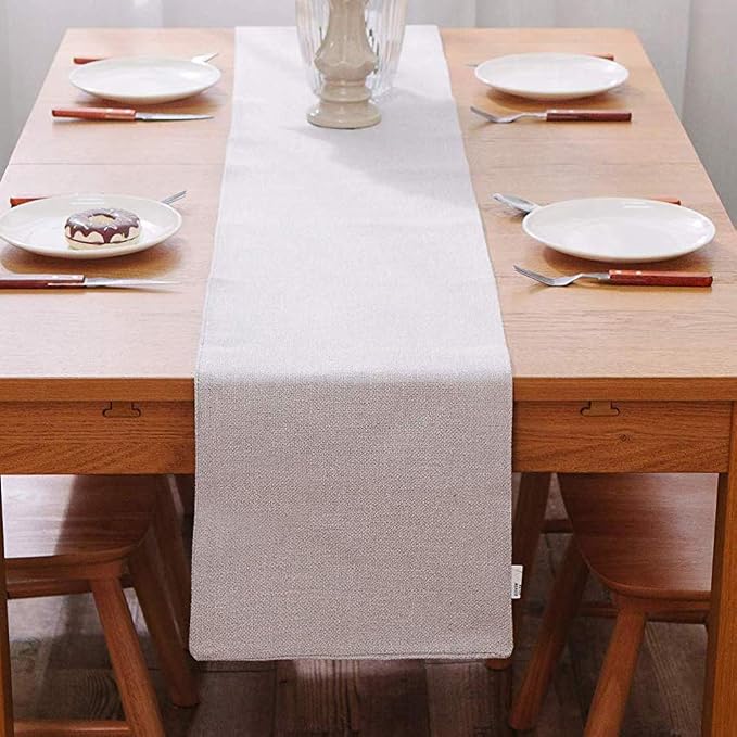 Soft Caddice Faux Linen Table Runner 2 Side - Image 4