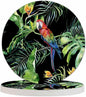 Scarlet Macaw Parrot Coaster for Drinks Individual Tropical Jungle Bird Animal Leaf Floral Botanical Palm Tree Presents for Housewarming Birthday and Family 100% Diatomite 4''X 4'',2 Pack