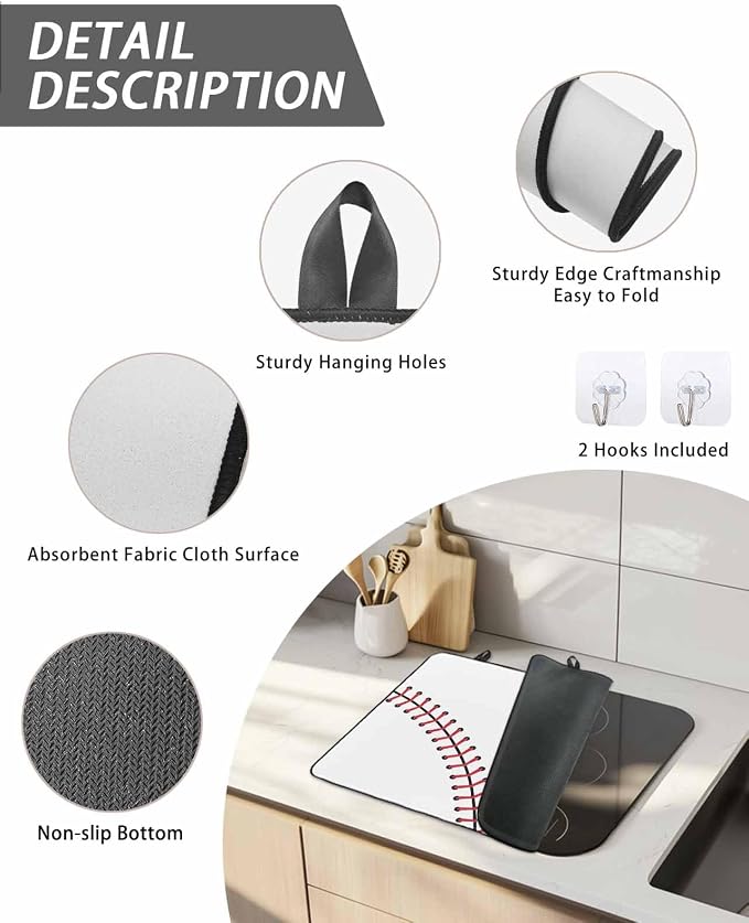 American Baseball Sports Induction Cooktop Protector Mat, Glass Top Stove Cover - Image 4