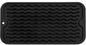 Silicone Dish Drying Mat for Multiple Usage,Easy clean,Eco-friendly,Heat-resistant Silicone Mat for Kitchen Counter or Sink,Refrigerator or Drawer Liner Black S 12 inches x 6 inches