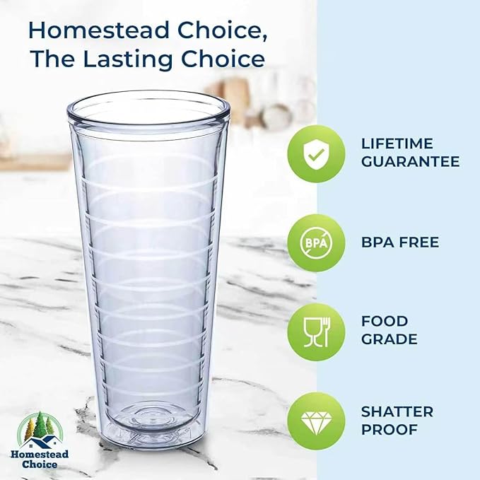 Homestead Choice Insulated Drinking Glasses 22oz 2-pack - Image 2