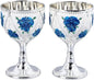 2 Pcs Vintage Metal Wine Cups, Alloy Embossed Mini Goblets, 2.76 x 1.69 in by Unknown