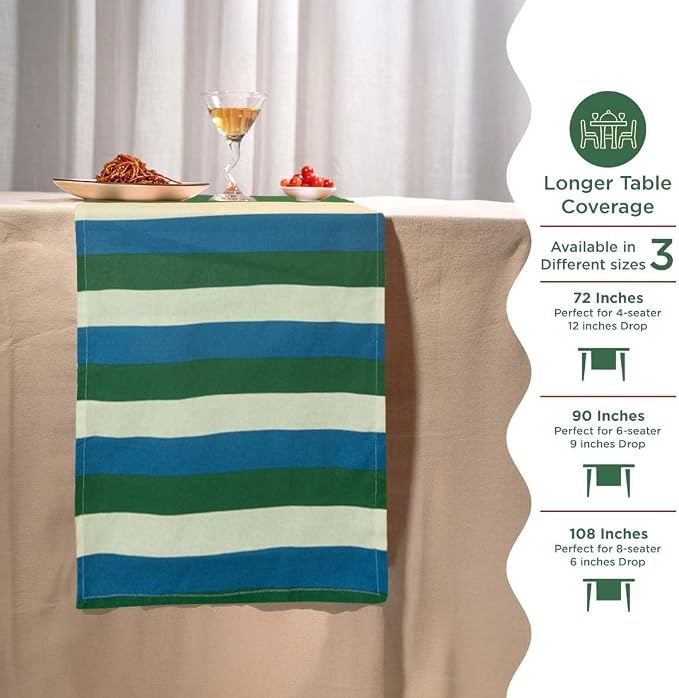 Folkulture Table Runner 108 Inches Long | Blue, Pool Party Decorations - Image 6