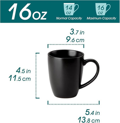 vancasso PLAYA Ceramic Coffee Mug Set of 6, 16 Oz Tea Cups - Image 2