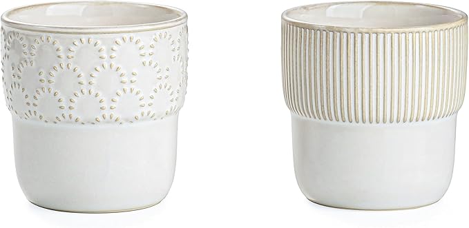 Espresso Cups Set of 2, 4oz Espresso Shot Cups, Mini Coffee Mugs Farmhouse Decor by MIKIGEY