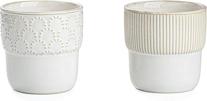 Espresso Cups Set of 2, 4oz Espresso Shot Cups, Mini Coffee Mugs Farmhouse Decor by MIKIGEY
