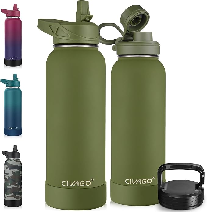 CIVAGO 40 oz Insulated Stainless Steel Water Bottle by CIVAGO