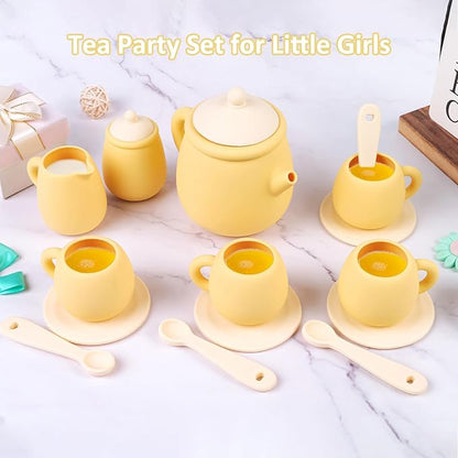 MCGMITT Toy Tea Set, Silicone Tea Party Set - Image 2