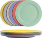greenandlife 10inch/6pcs Dishwasher & Microwave Safe Wheat Straw Plates - Lightweight Reusable Unbreakable Dinner Plates, Non-toxin, BPA Free and Healthy for Kids & Adults