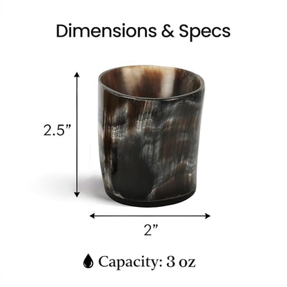 Handicrafts Home Handmade Horn Shot Glasses Set of 6, 3 oz Natural Viking - Image 5