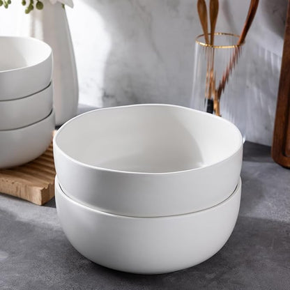 AmorArc Stoneware Cereal Bowls for Kitchen, 28oz Large Ceramic Soup Bowls Set - Image 7