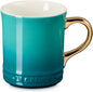 Le Creuset Stoneware Vancouver Mug, 14 oz., Riviera/Gold Metallic Handle by Unknown