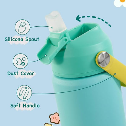 12oz Kids Water Bottle 2 Pack, Stainless Steel Insulated Water Bottle - Image 3