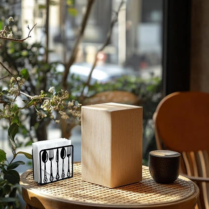 Tableware Decorative Black Metal Napkin Holder for Table, 4.9" x 4.9" x 1.9" Standing Napkin Holder for Home Kitchen Restaurant Picnic Party Coffee Bar Dining Room