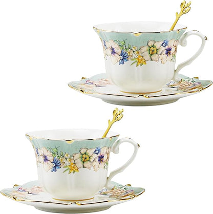 Country Roses Porcelain Tea Cup and Saucer Set - Image 5