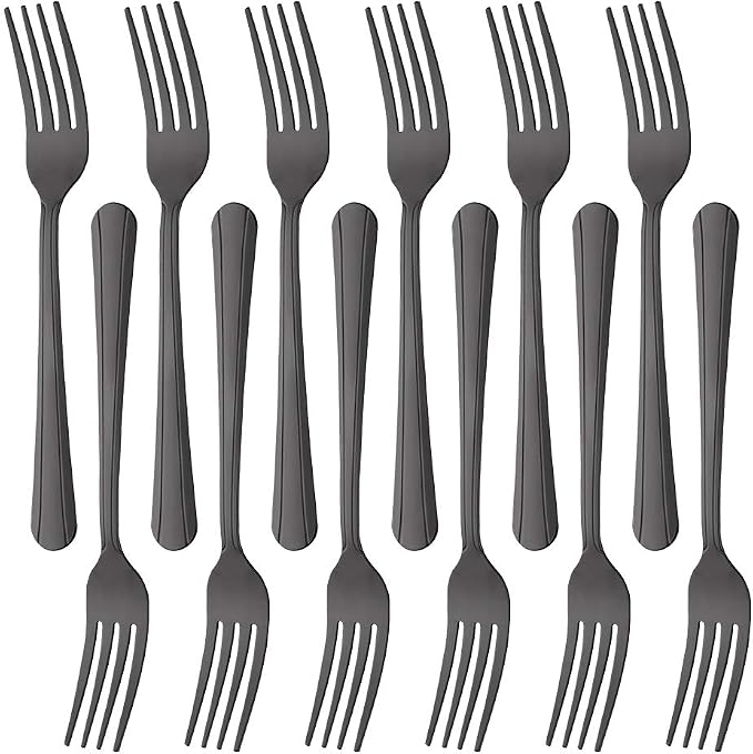 12 Pieces Dinner Fork, Stainless Steel Silverware Forks, 7.1 Inches Metal Fork by KitchenDining