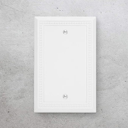 Henne Bery Sunken Pearls Heavy Duty Decorative Wall Plate Switch Plate Outlet Cover (Single Blank, 2 Pack, White)
