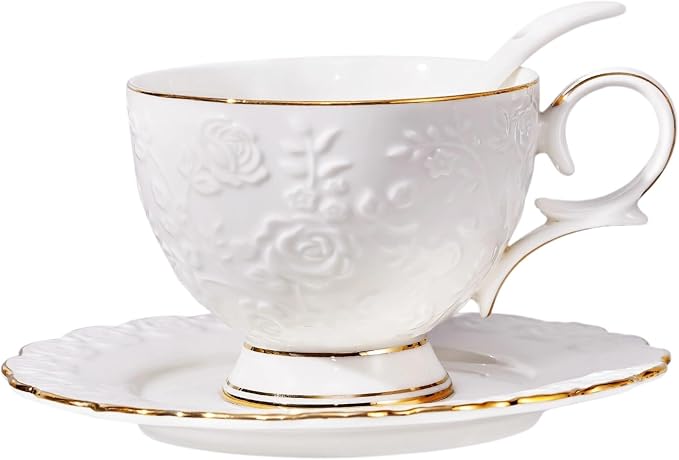 Tea Cup and Saucer Set for 1, 6.8 Oz | Coffee Cup by Unknown
