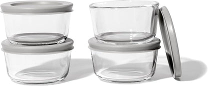 8-Piece Glass Food Storage Containers Set | 1-Cup, Leakproof | Microwave - Image 4