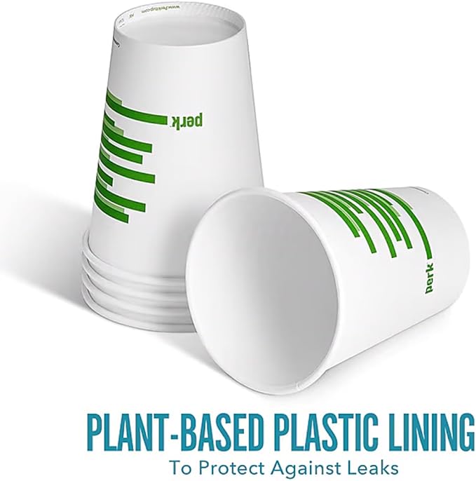 Perk Eco 12 Oz Compostable Paper Hot Cups - Image 4