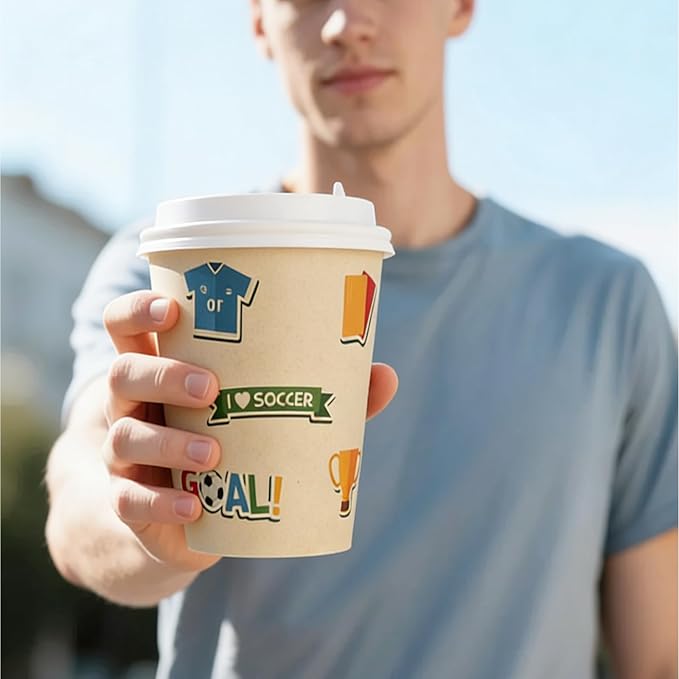12 OZ 25 Pack Disposable Cups Paper Coffee Cups - Image 8
