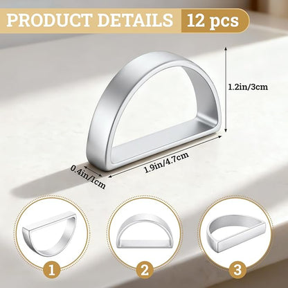 Suream Napkin Rings Bulk, D-Shape Napkin Holders Rings - Image 2