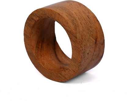 Handmade Acacia Wood Napkin Ring Set of 12 - Image 5