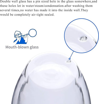 4-Pack 12 Oz Double Walled Glass Coffee Mugs - Image 9