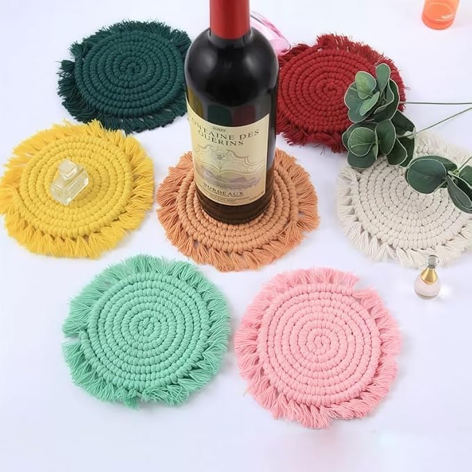 Boho Coasters Set of 2, Cute & Absorbent Drink Coasters - Image 3