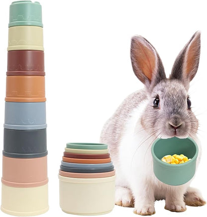 8 PCS Bunny Toys Bunny Cups Stackable Guinea Pig Stacking Cups | Stacking Cups by Lenpestia
