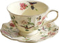 fanquare Vintage Spring Style Tea Cup and Saucer Set, 8 oz Porcelain Coffee Cup by fanquare