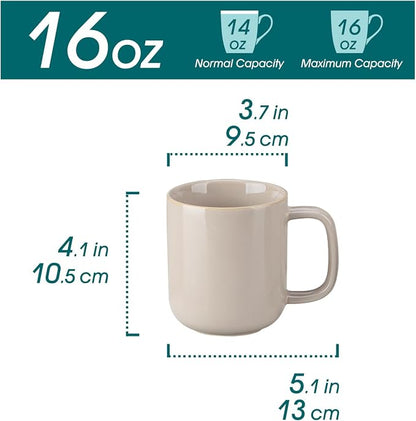 vancasso 16 oz Coffee Mugs Set of 6, Large Ceramic Mug - Image 2